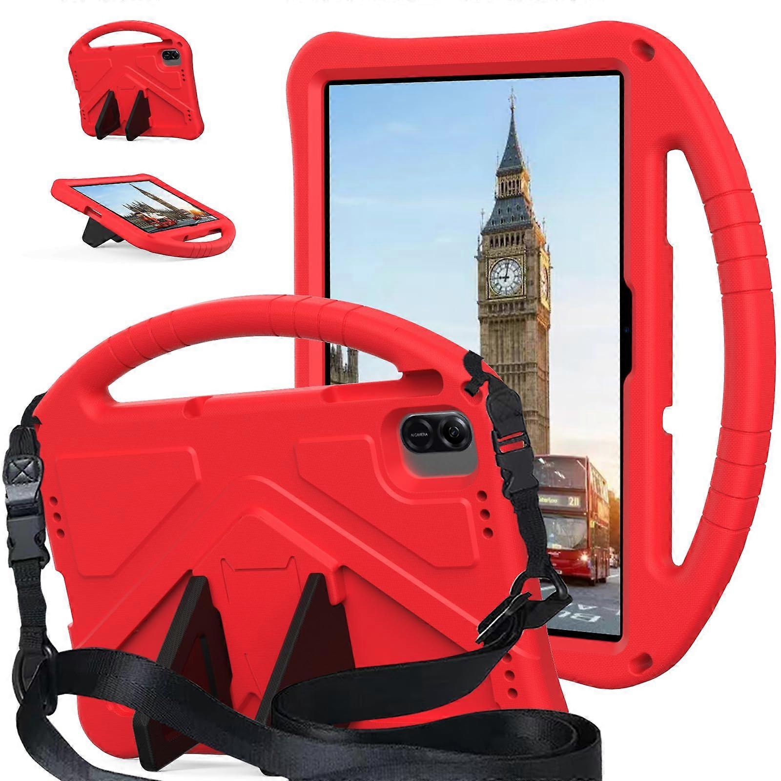 Tablet Protective Case With EVA Handle Bracket, Red, Compatible With Huawei Honor Pad X8A