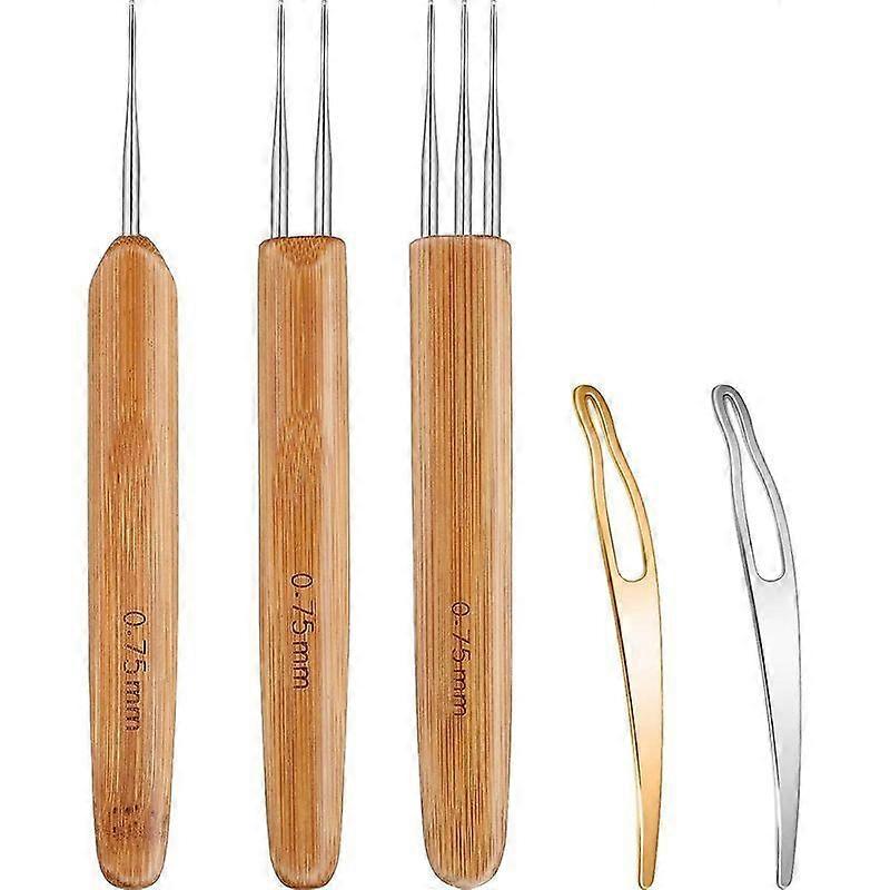5 Pieces Dreadlocks Tool Includes 3 Pieces Dreadlocks Crochet 1 Hook 2 Hooks 3