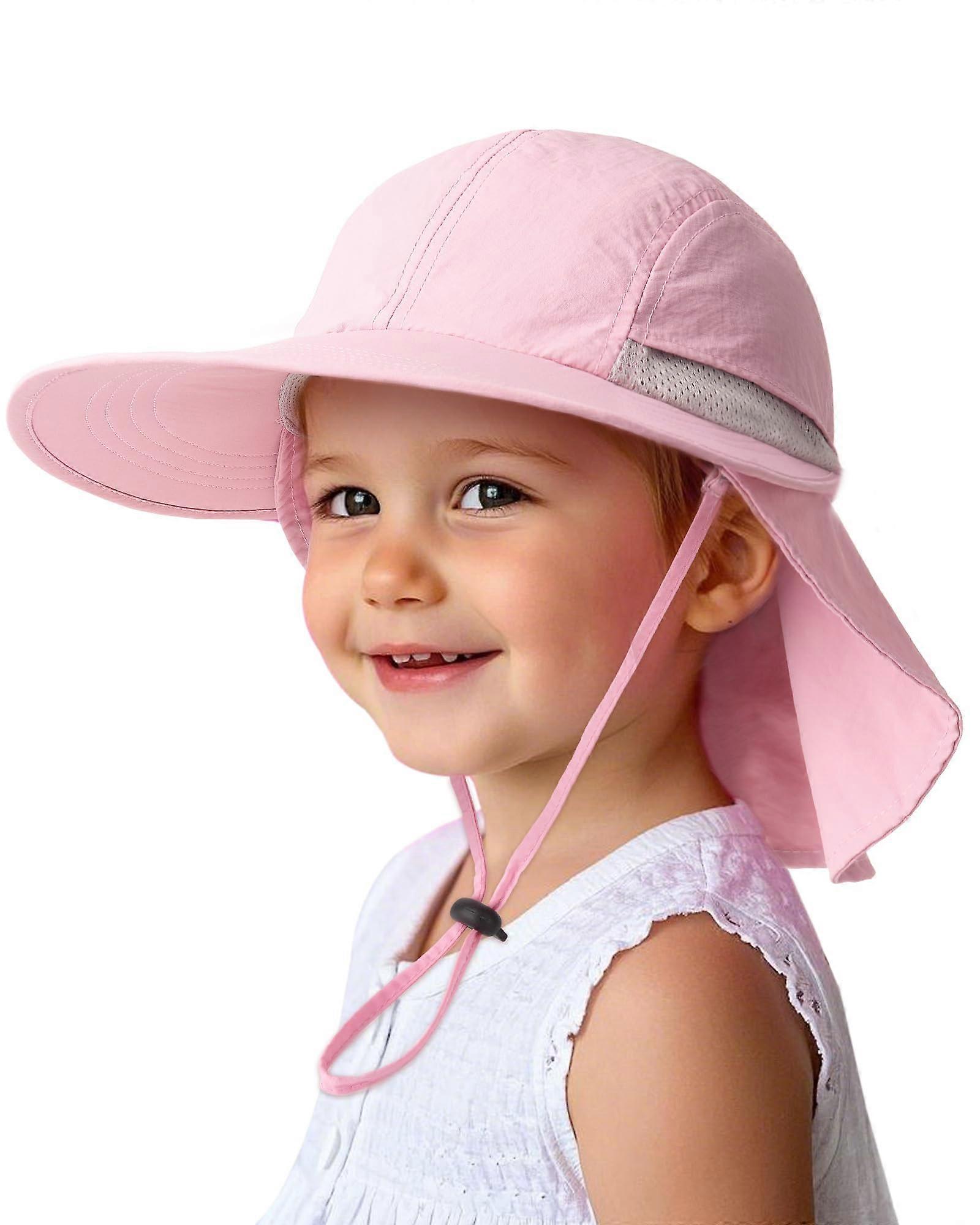 Toddler Kids Sun Hats with Neck Flap 50 UPF Wide Rigid Brim Beach Swim Sunhat