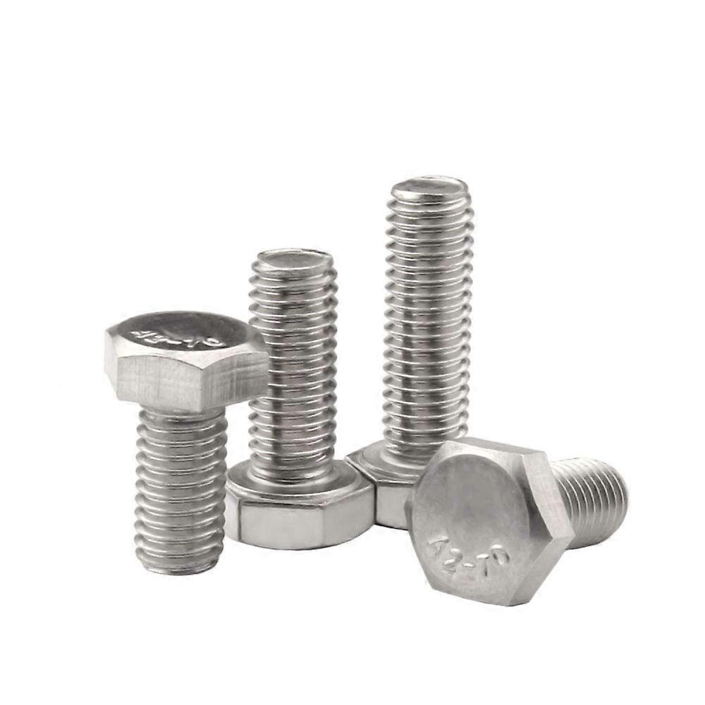 M6 Silver Flat Machine Screw - Fully Threaded Hexagon Bolts Size M6*60mm and M6*65mm (10pcs and 5pcs)