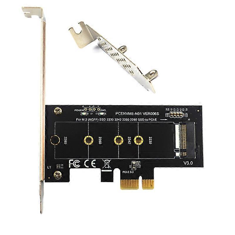 (New) PCI-E 1X To M.2 NVME KEY-M SSD Riser Card Adapter With Baffle
