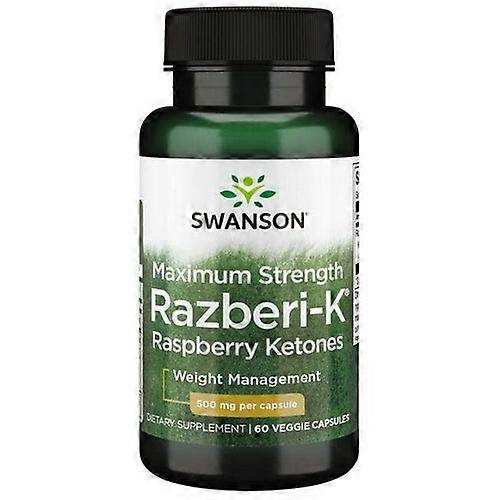 Swanson Vitamins Maximum Strength Razberi-K Raspberry Ketones,500 Mg,60 Veg Caps