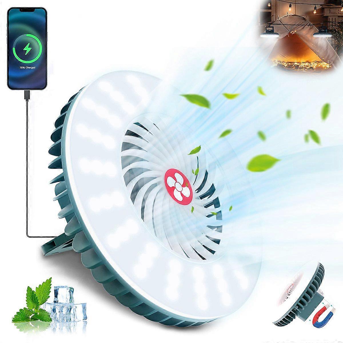 Fans Ceiling fan Mini USB fan LED light Cooling Breeze Quiet Operation Energy Efficient
