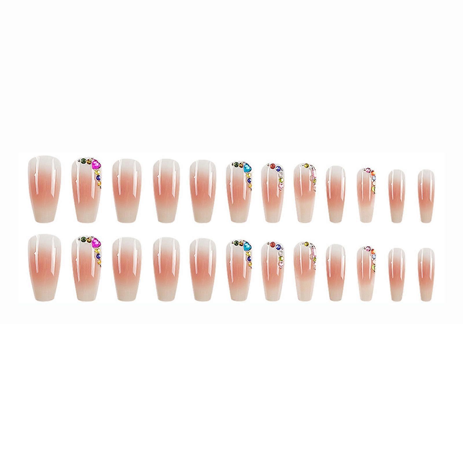Blush Unhas Postiças com Strass Natural Unbreakable Unhas Simples Desgaste