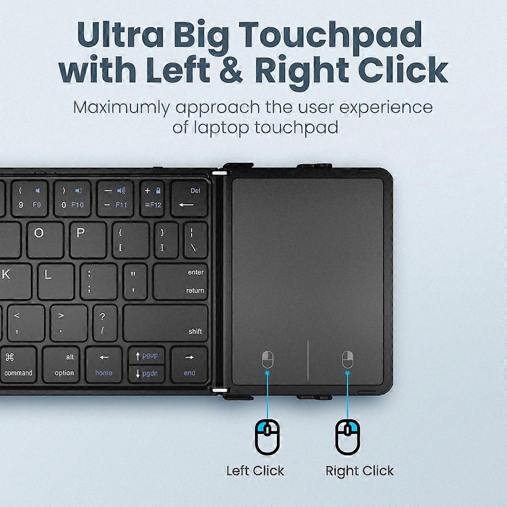 Jomaa Bluetooth Wireless Folding Keyboard for Tablet Ipad Phone Rechargeable Foldable Keyboard Hebrew/Russia/Korea Multi-device