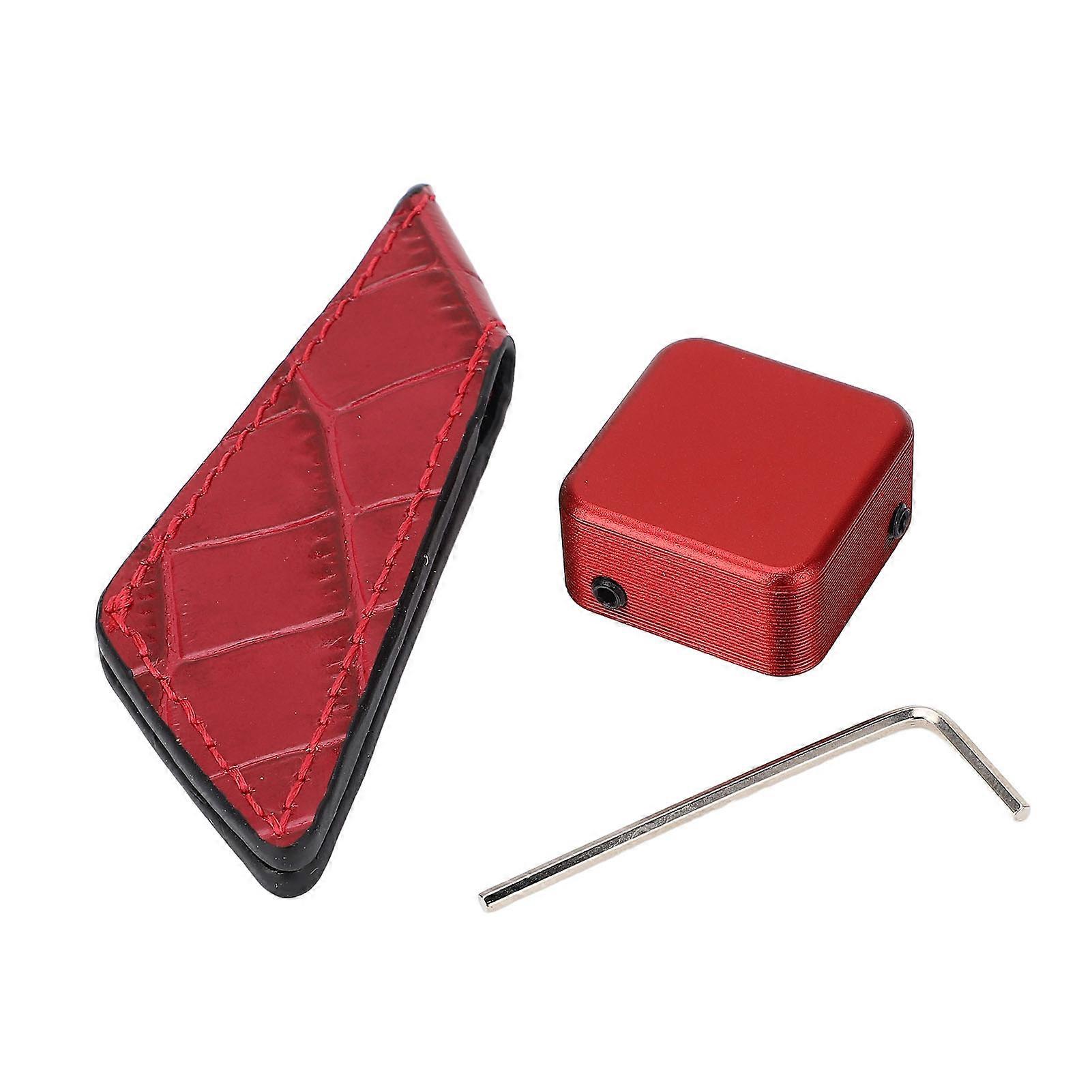 Portable Single Section Magnetic Billiard Chalk Holder with Belt Clip for Pool Room, Red