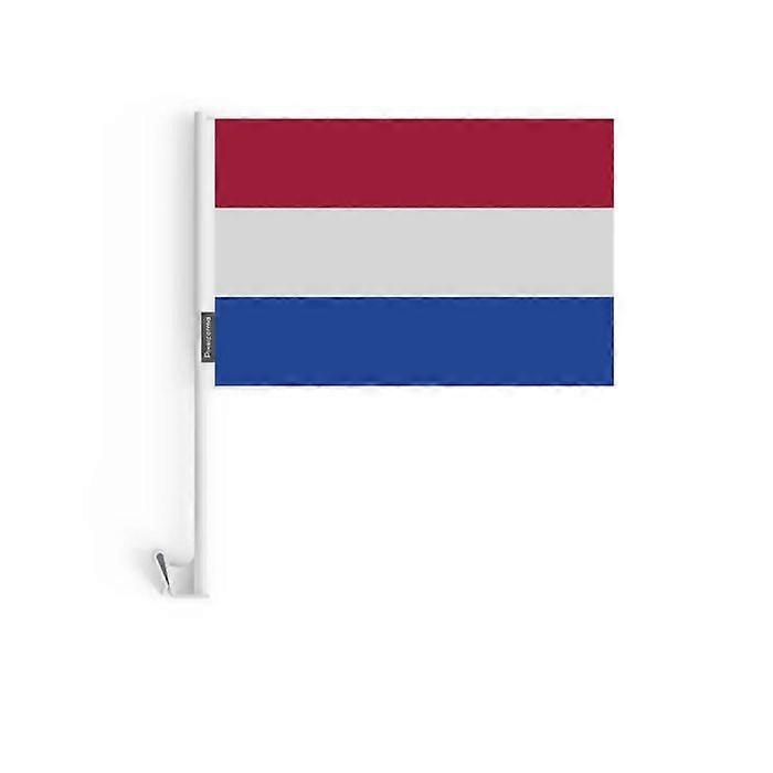 Netherlands Car Flag – 14 x 21 cm – Polyester Fabric – Window Mount – 10 pieces