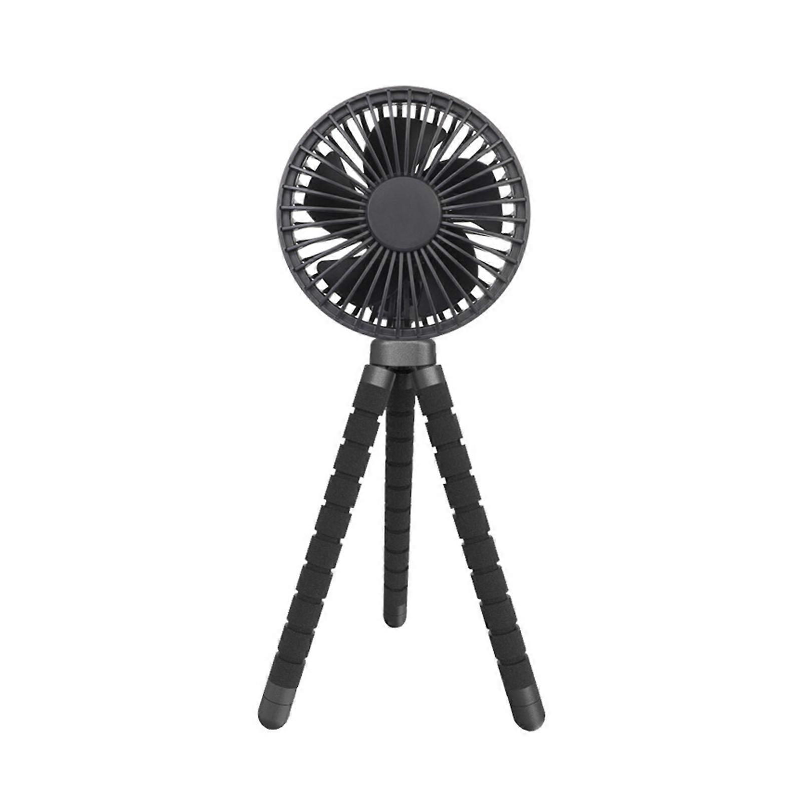 Portable USB Small Fan with Flexible Octopuses Clip 3 Adjustable Speed ABS Texture for Strollers Car Seat Office Camping