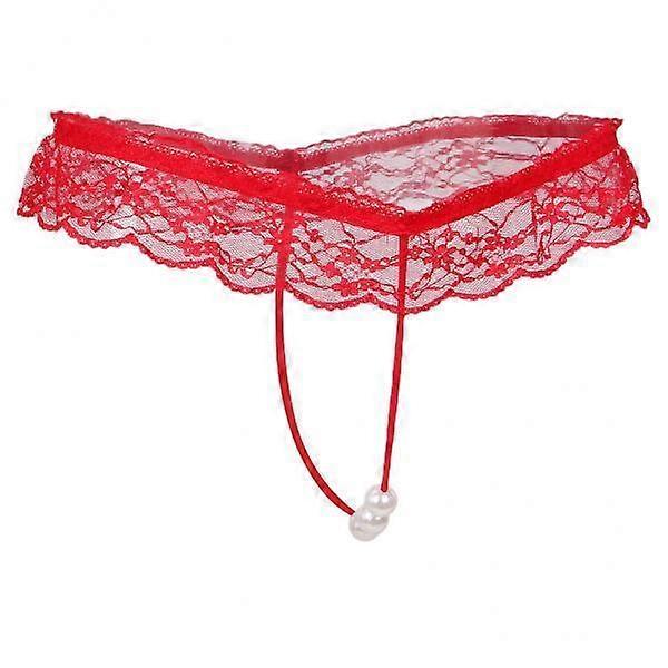 2-5 عبوات نسائية الدانتيل الشفاف اللؤلؤي الصغير G-string سراويل داخلية T-back