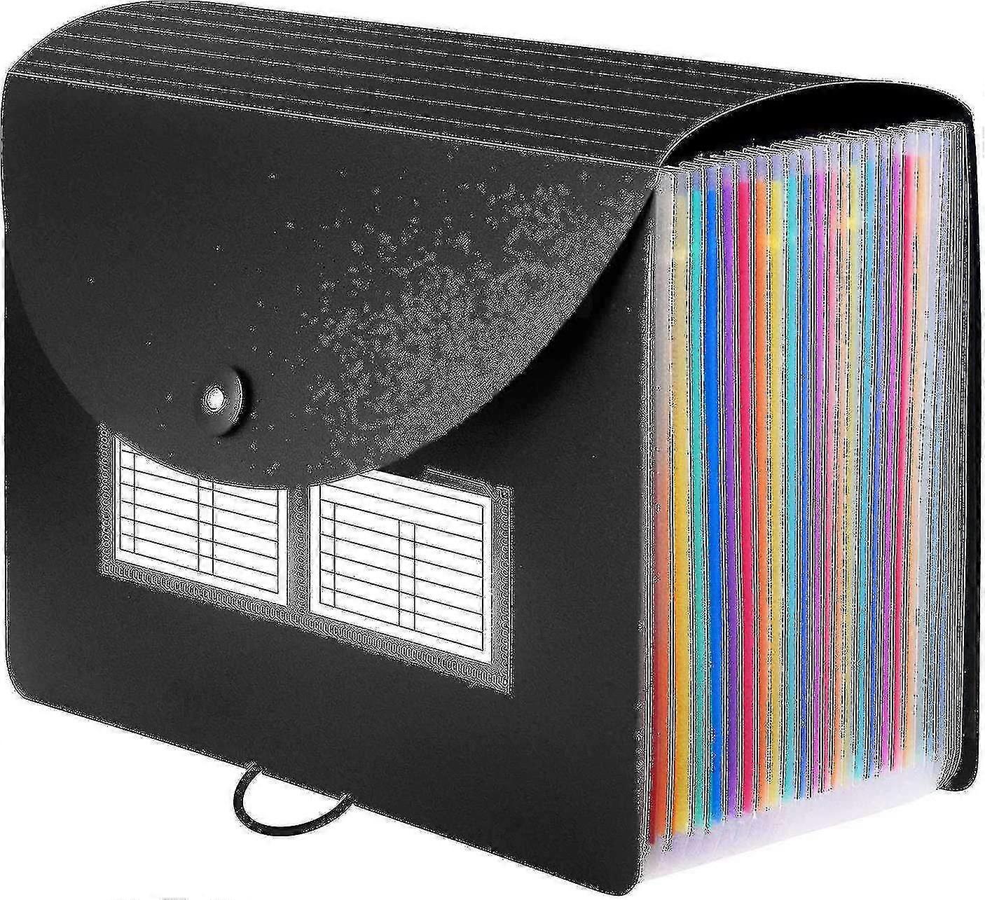 24 Pocket Expandable File Folder With Blank Labels Expandable Cover File Folder 65 X 33 X 23.5cm Iri