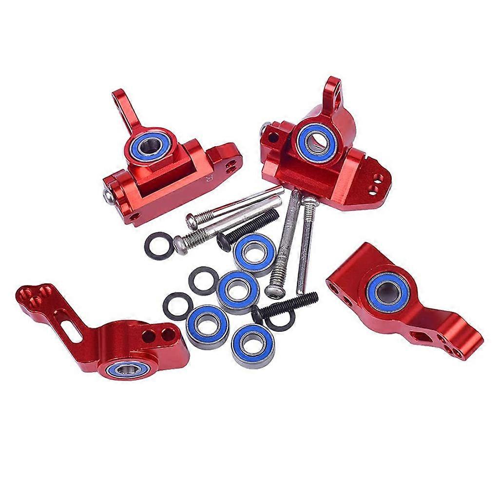 Alloy Steering Blocks Upgrade Accessories Replaces Part 3736 for RC Car 1/10 Slash 2WD Traxxass Stampede Rustler Bandit  Red