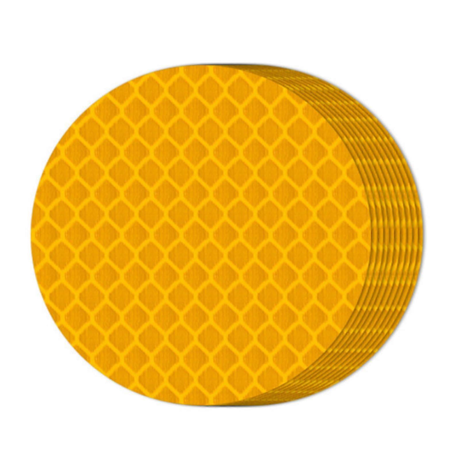 10 Pack Self-Adhesive Reflective Strips for Nighttime Motorcycles, Bicycles, and Strollers - Yellow