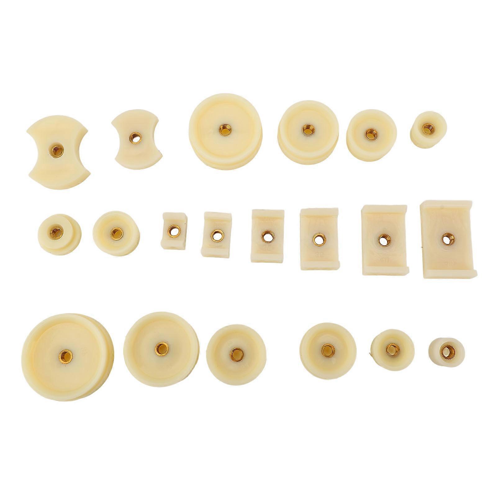 20Pcs Watch Press Dies Kit Plastic Back Case Closing Tool for Table Model Capping Machine Repairing White