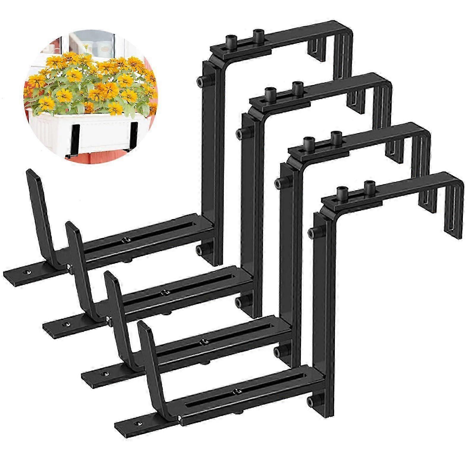 סוגריים לארגז אדניות, ארגז אדניות מעקה קופסאות חלון מתכווננות אדניות סוגריים פרגולה אדניות מעקה מרפסת פרפר שחור למרפסות
