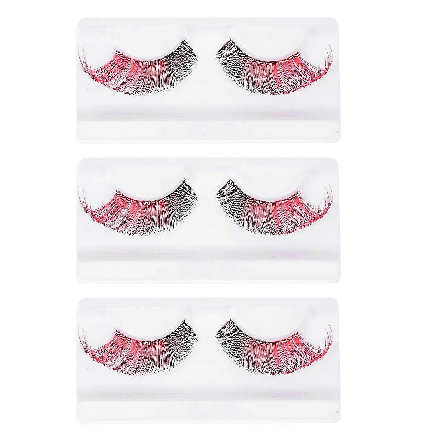3Pairs Dancing Party False Eyelashes Halloween Performance Fake Eyelashes