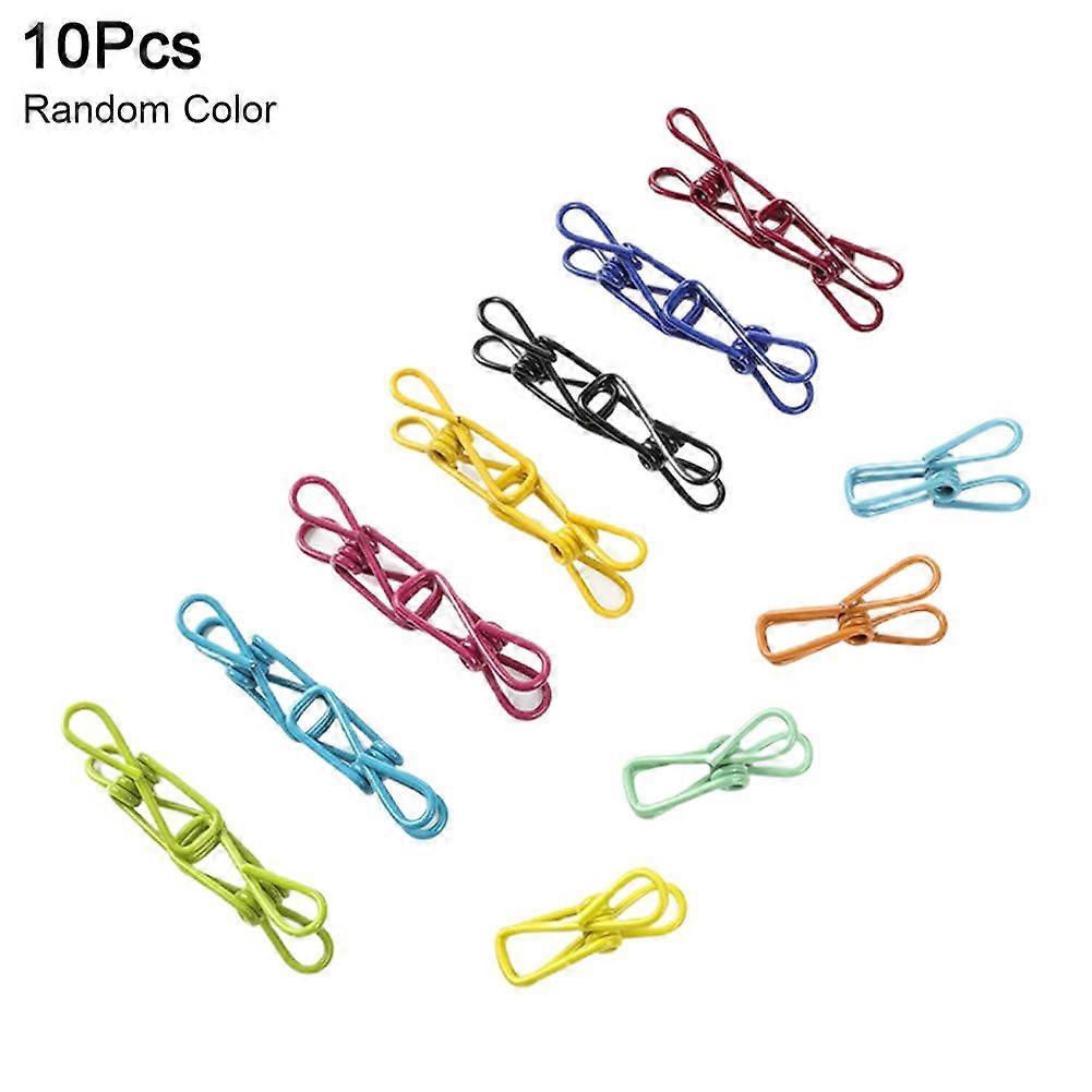 Mixed colors (A)$Colorful small clips snack sealing clips ticket clips file long tail clips clothespins windproof fixed household sundries storage