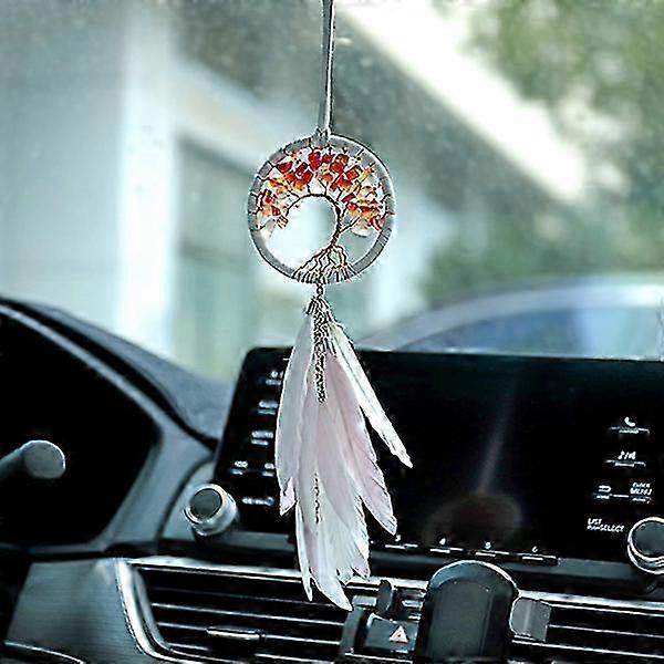 Δέντρο της ζωής Dream Catcher καθρέφτης αυτοκινήτων φτερών κρέμεται μενταγιόν αυτόματη εσωτερική διακόσμηση ιδανική για τα δώρα κοριτσιών Αξεσουάρ αυτοκινήτων και στολίδια