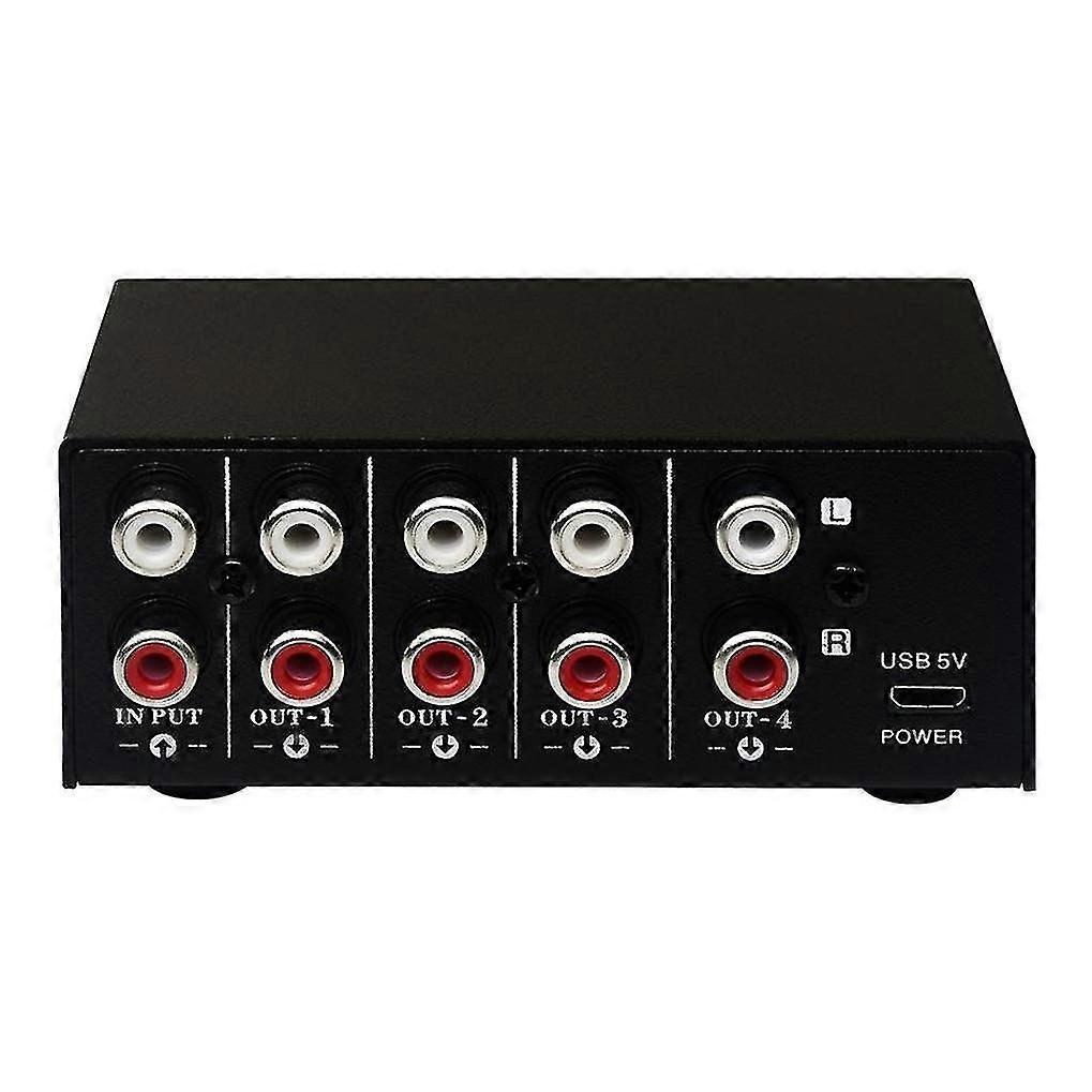 1 in 4 out Stereo Signal Source Splitter Audio Frequency Signal Distribute Device Non Consumption O