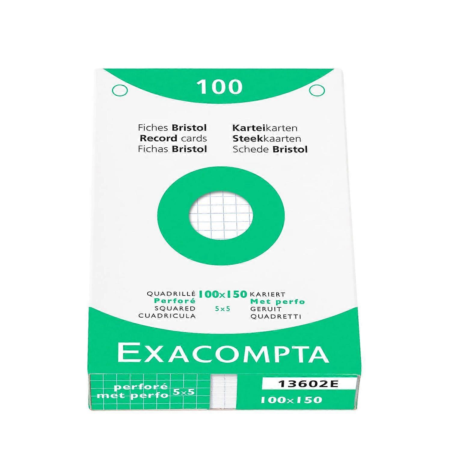 Exacompta 13602E 10x EST. 100 F.BRISTOL BLC 100/150 5X5 PERF