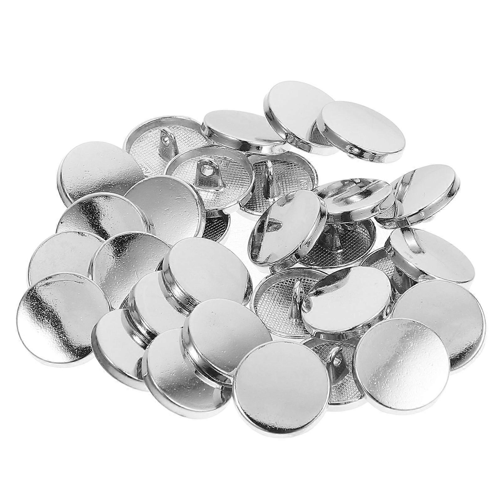 Flat Metal Tunic Button Silver 18mm Sewing Knitting Crafters 30Pcs