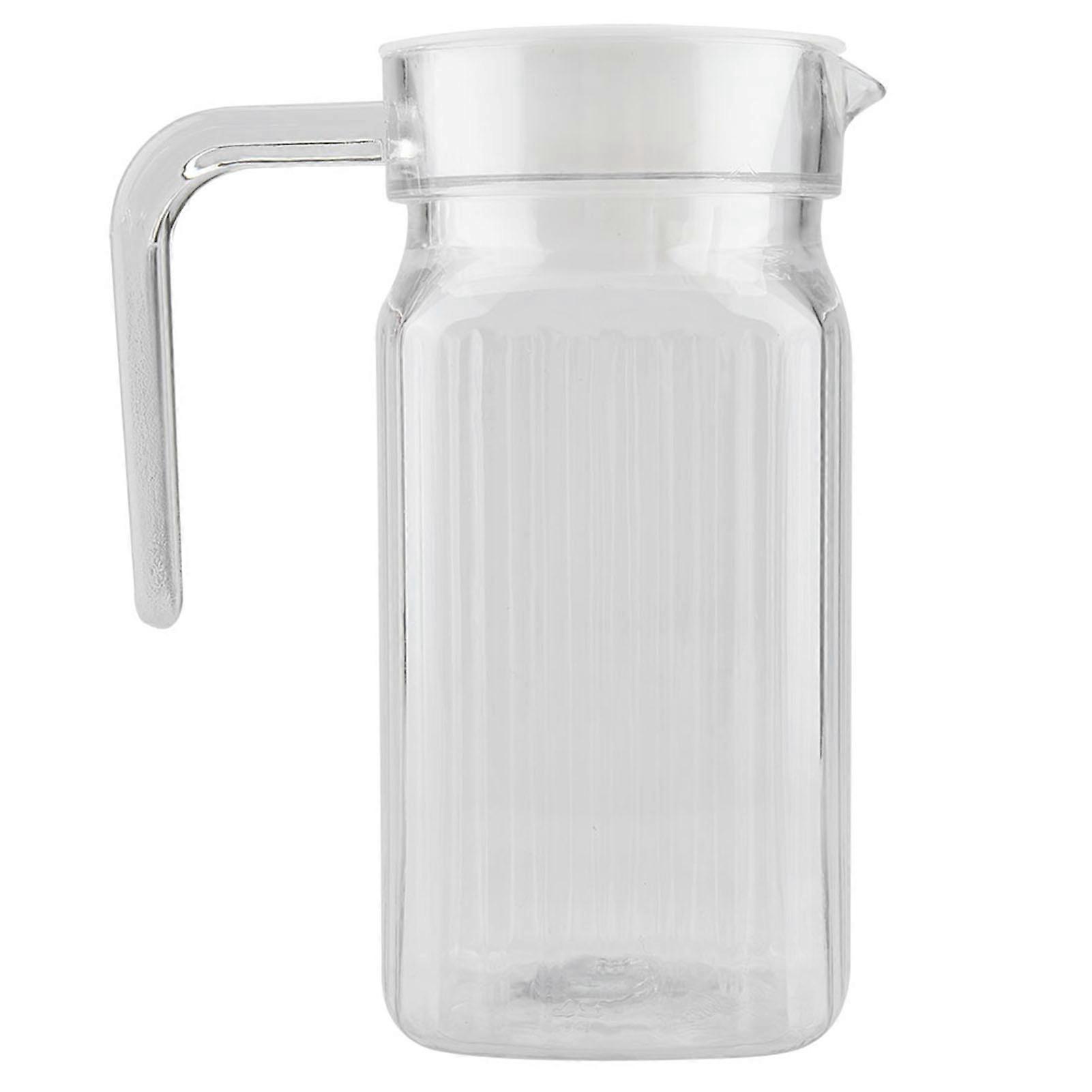 500ml Clear Acrylic Juice Bottle, Striped Iced Juice Pitcher with Lid for Bar and Home