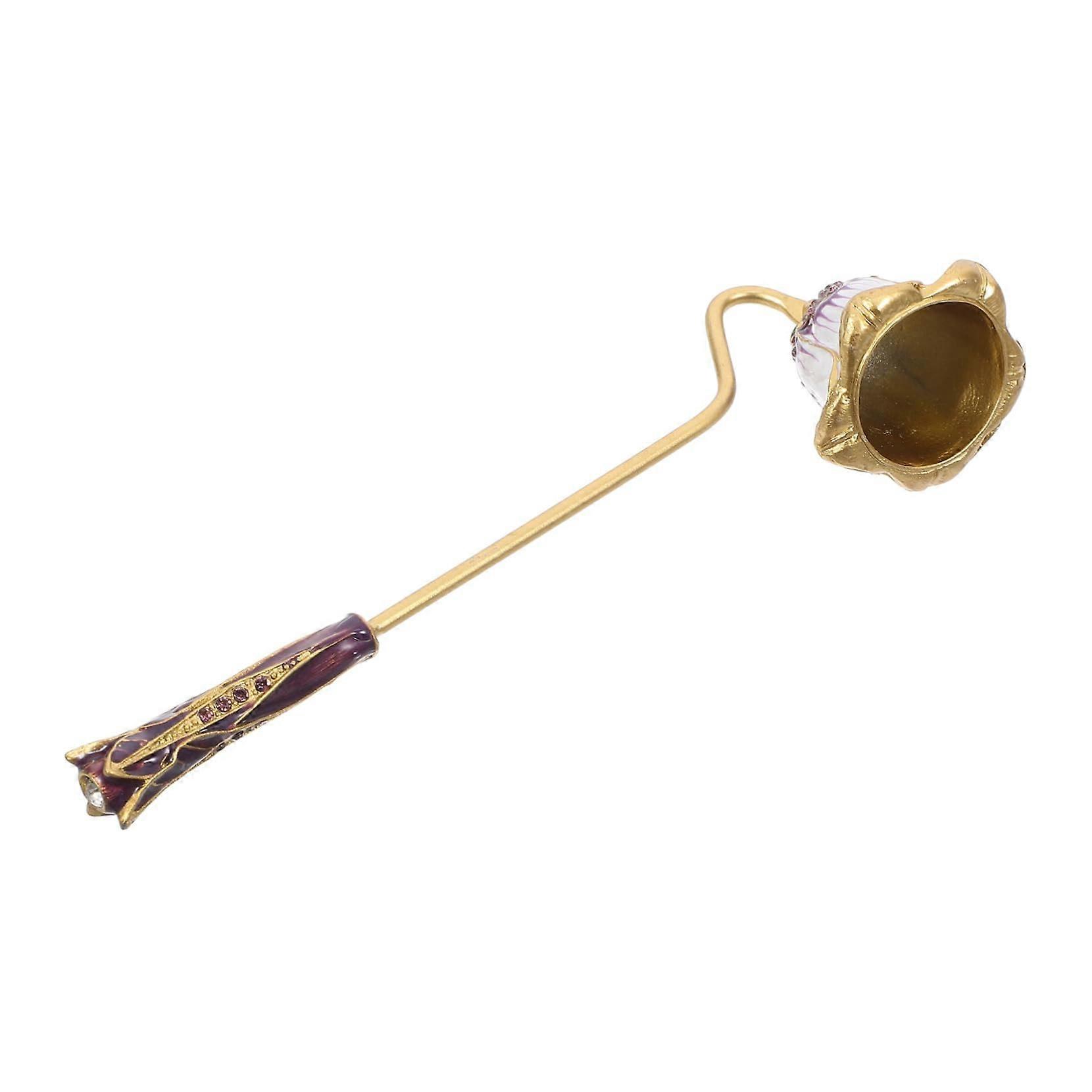 Retro Candle Snuffer with Long Handle, Vintage Rhinestone Design, Candle Extinguisher Tool, Candle Warmer Lid Holder