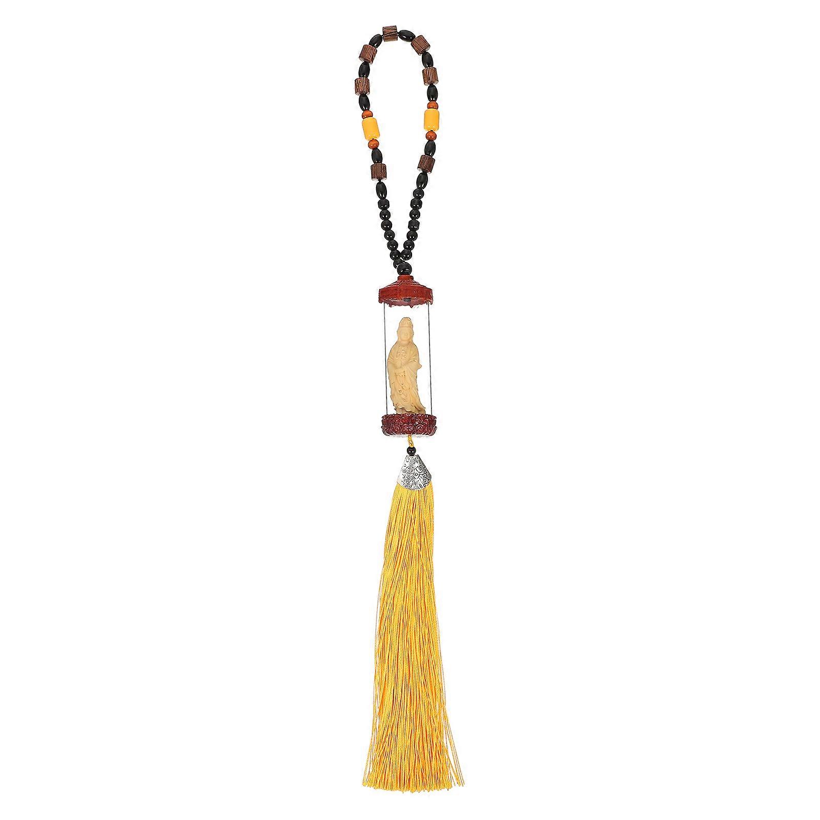 Rearview Mirror Pendant Auto Back Mirror Avalokitesvara Car Hanging Ornament Traditional Artisan Craft 1Pcs