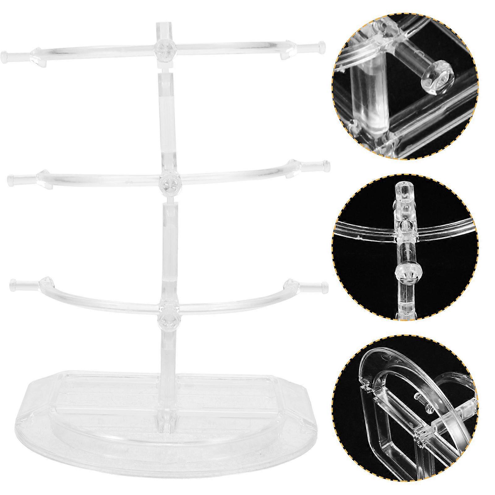Transparent Glasses Stand Sunglasses Organizer Display Rack Compact Multi Eyewear Holder Space Saving Desktop Display for Sunglasses and Eyeglasses