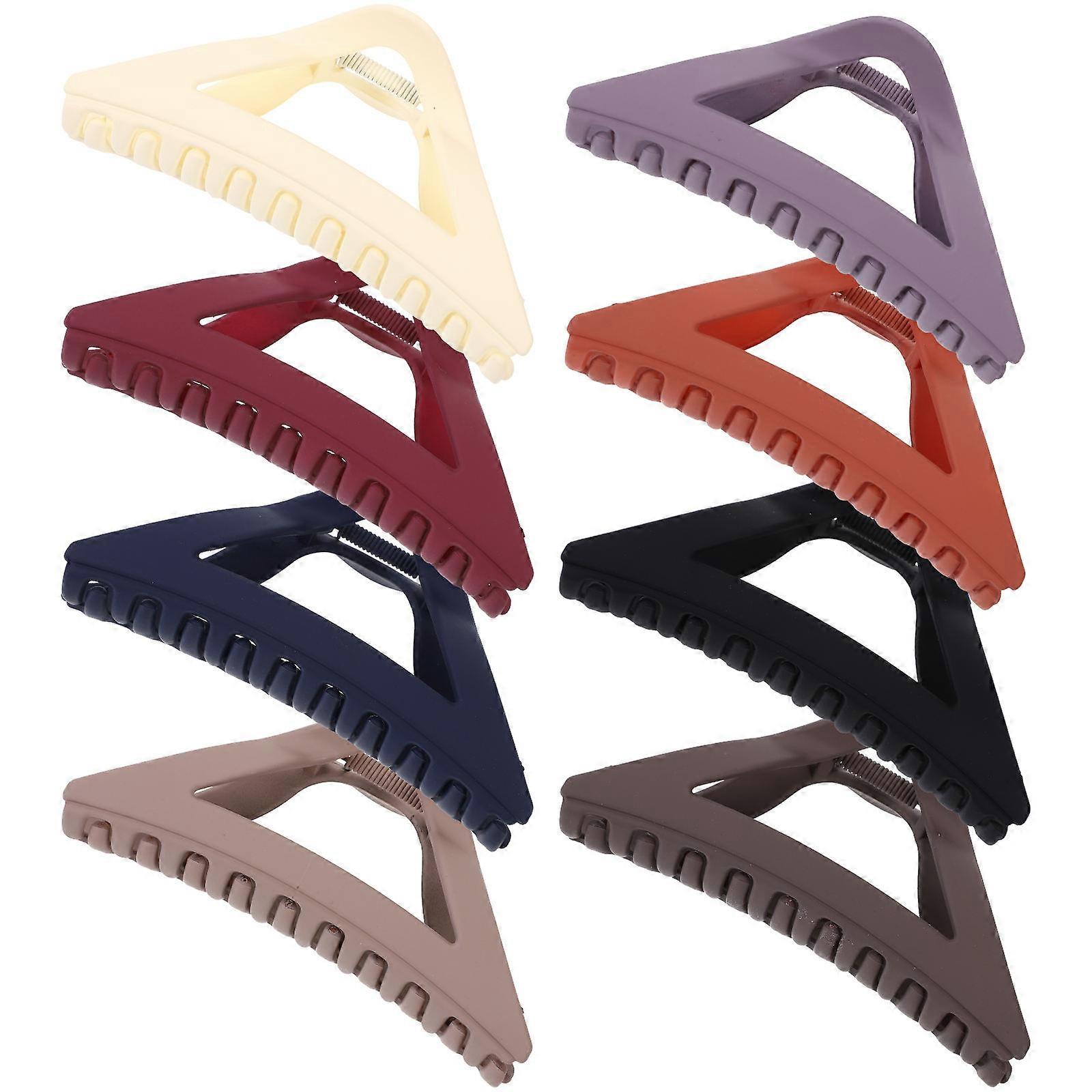 Large Triangle Hair Claw Clips Set of 8 Strong Grip Non Slip Hollow Design Suitable for Thick and Thin Hair Daily Wear