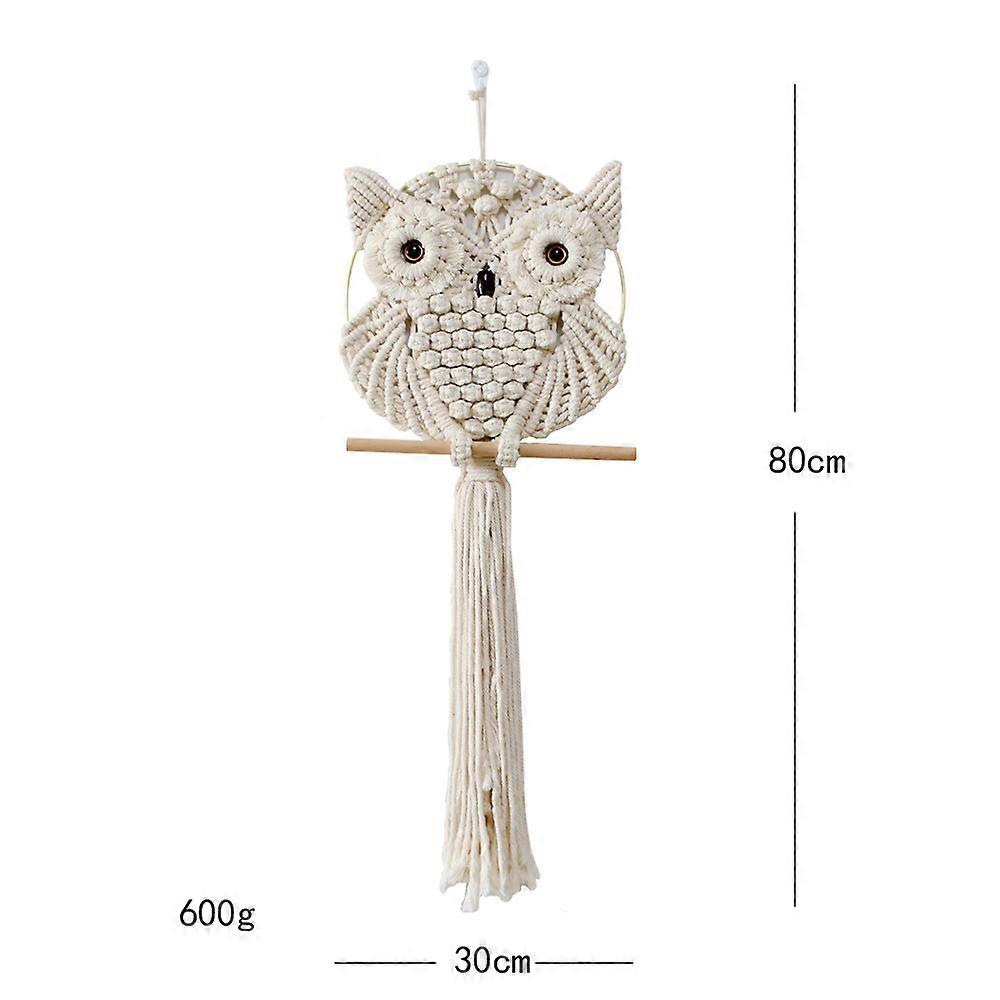 Håndvevd bomull tau ugle billedvev