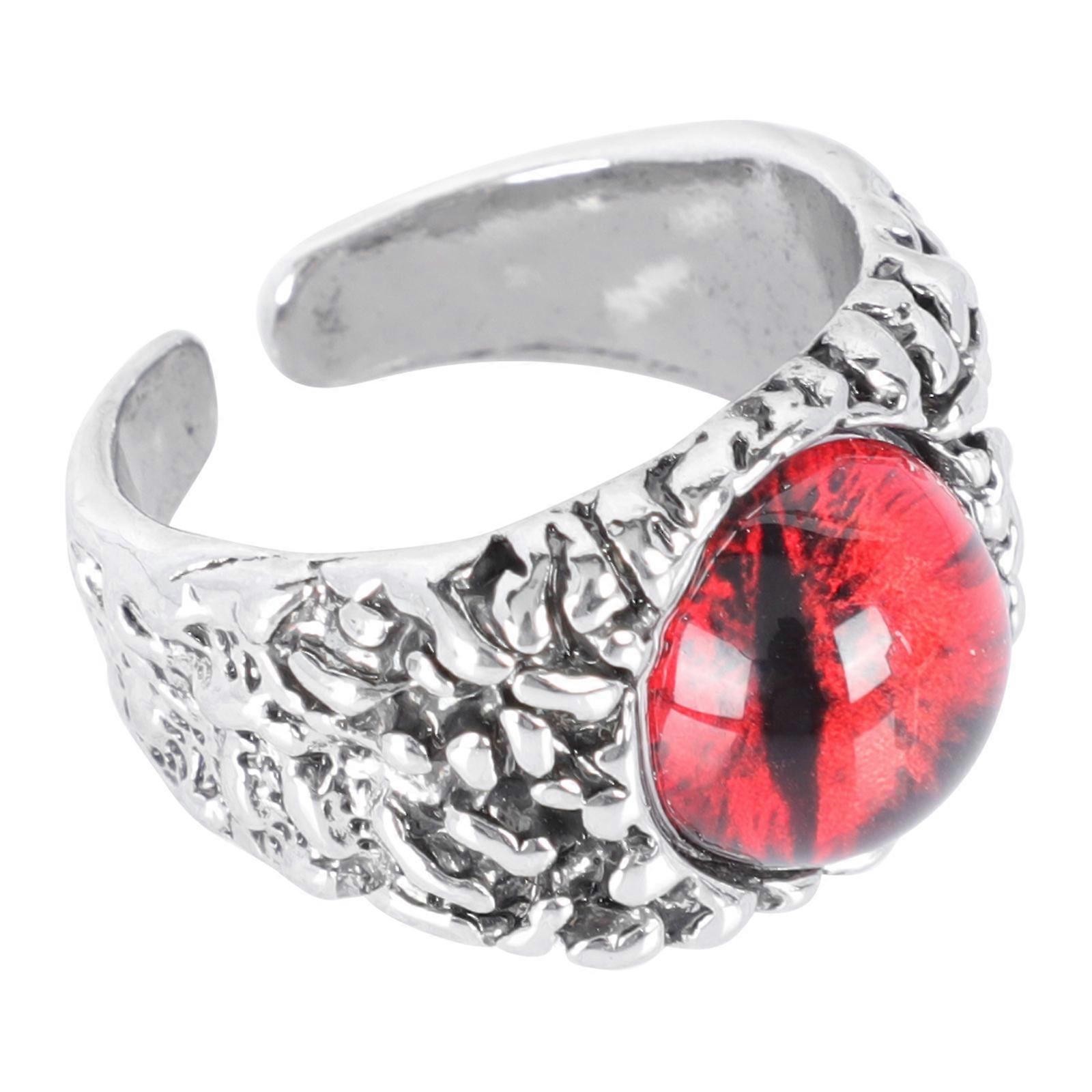 Evil Eyeball Ring Evil Eyeball Unisex Open Ring Adjustable Costume Accessory Red 1Set