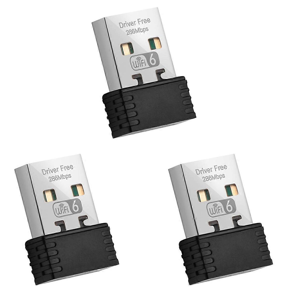 3X Wireless WiFi 6 Adapter AX286 802.11Ax 2.4GHz Free Driver USB Network Card for Win7/10/11 Compute