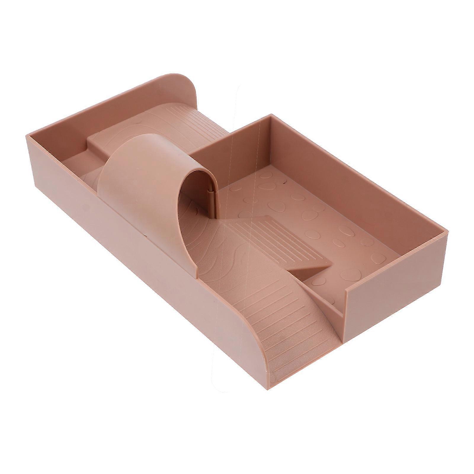 Reptile Terrace Turtle Basking Platform Aquarium Decor For Reptile Habitat 25X14X7.5cm Brown Stairs Platform 1Pack
