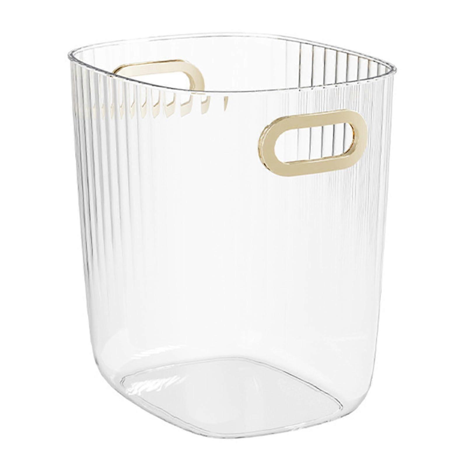 Trash Can Round Living Room, Large Capacity, Clear Plastic, Easy to Clean