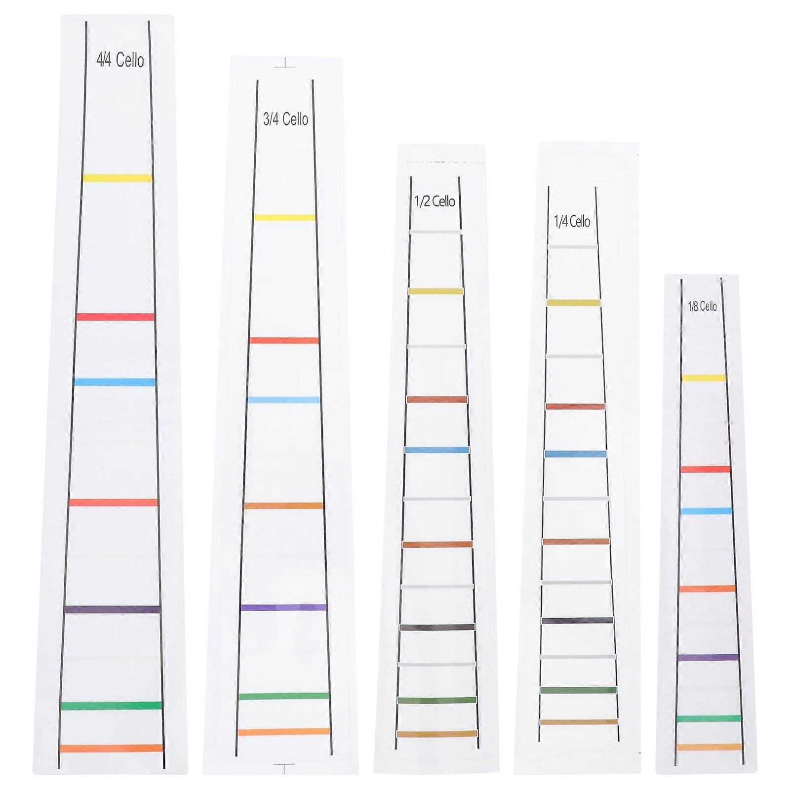 5 fogli Scale pratiche per violoncello Note per violoncello Adesivi per esercitarsi per principianti
