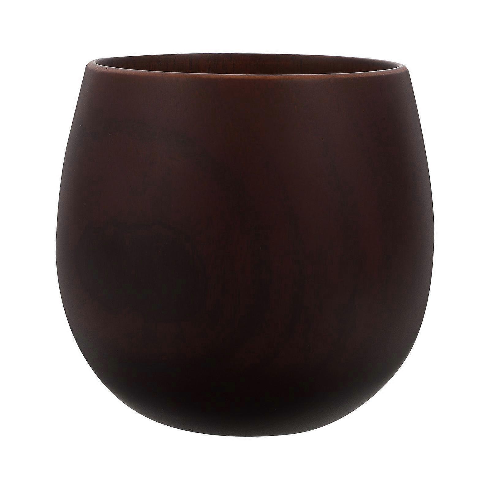 Wooden Teacup for Storage Use Khaki Color Comfortable Grip 250ML