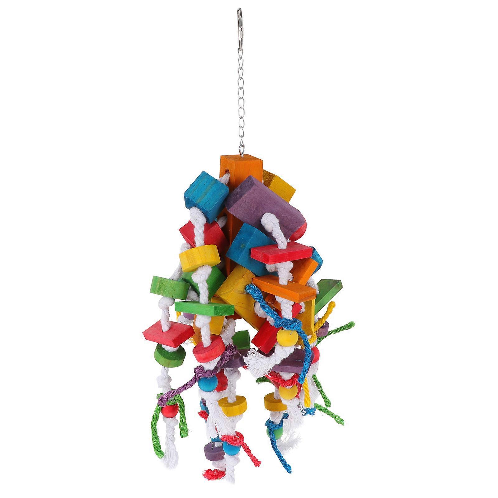 Bird Chewing Toy Parrot Block Toys Parakeets 7.07X7.07X19.65 Inch Bird Intelligence Development 1Set