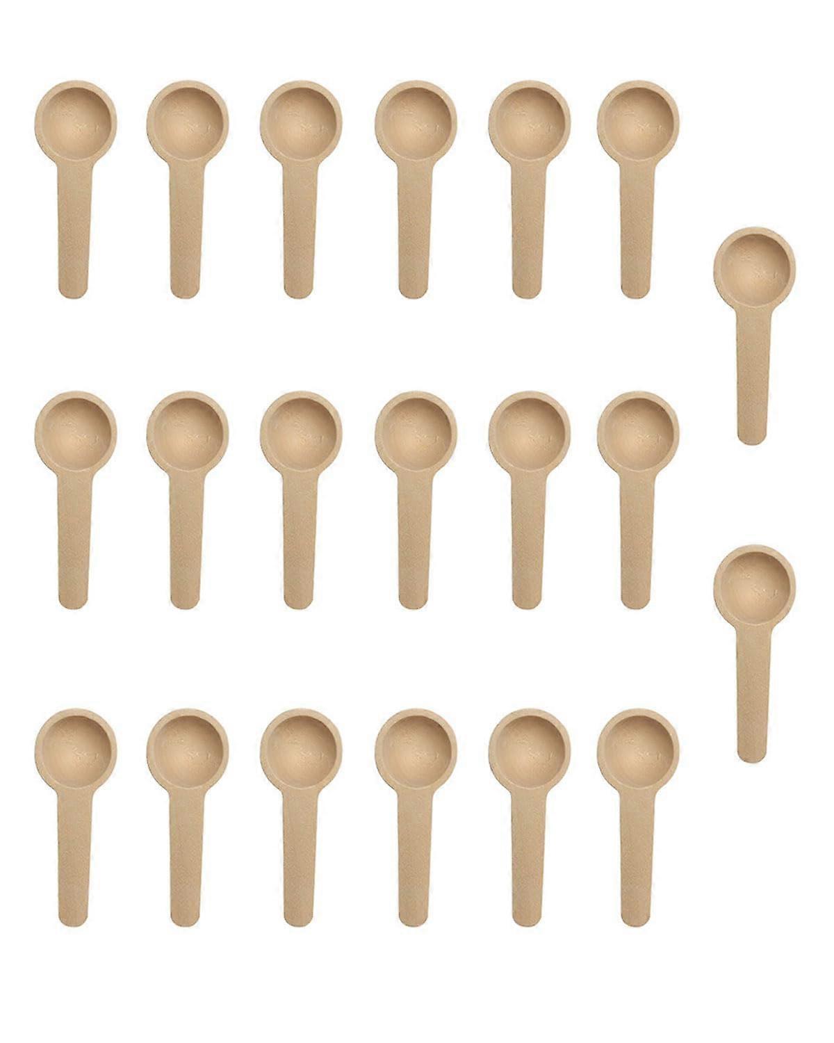 Pack of 20 Small Round Wooden Spoons, Eco-Friendly Spice Spoons, Multi-Purpose Spoons for Salt, Coffee, and Honey
