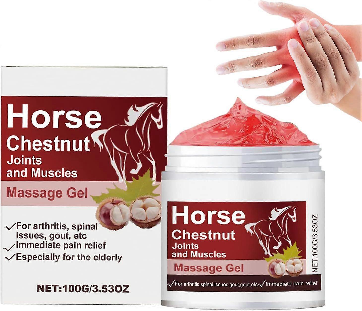 Horse Chestnut Joints and Muscles Massage Gel, Joints Massage Gel, Pain Reliever Cream, Fast-Absorbing, Non-Greasy, Ideal for Men and Women