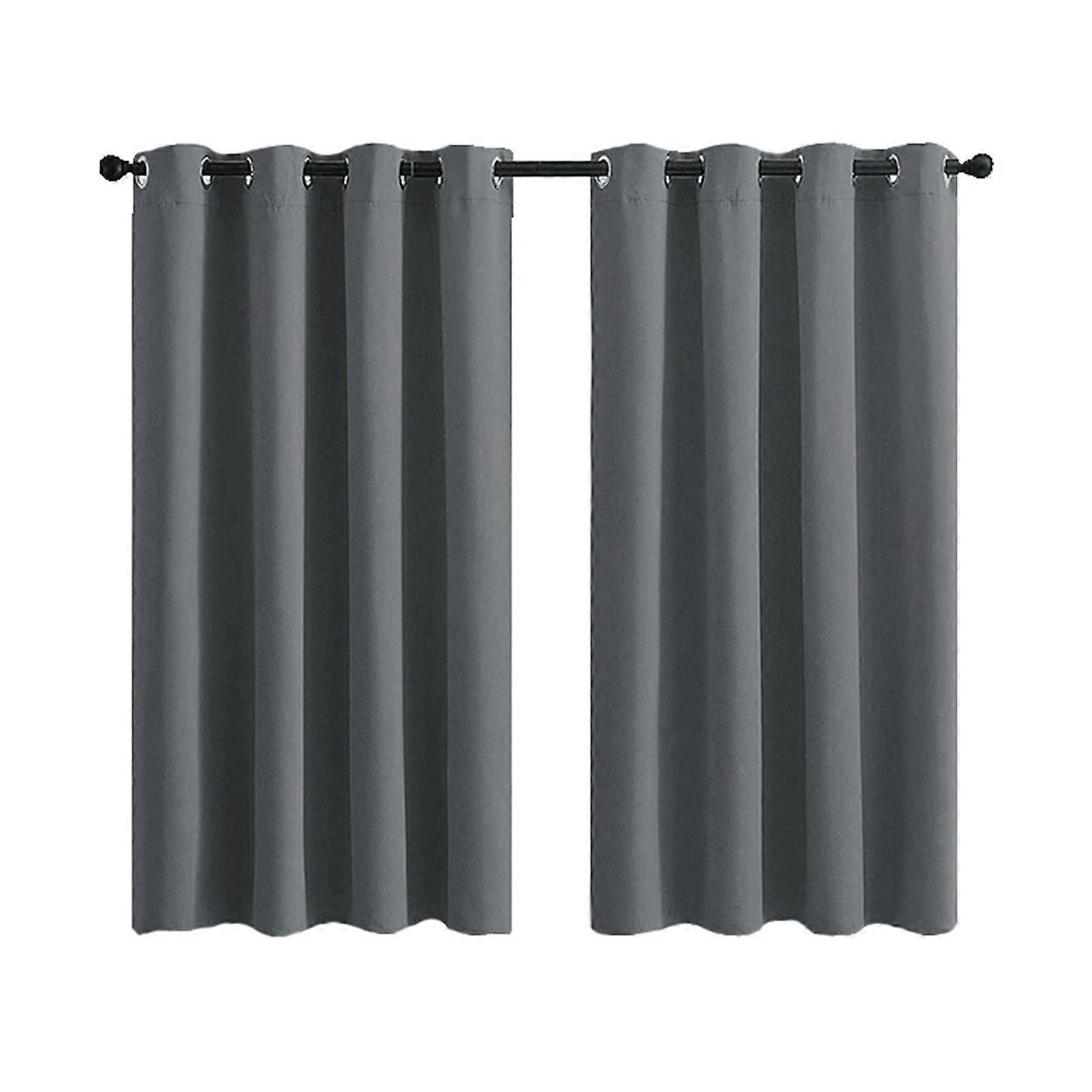 Blackout Curta, Set of 2, Curta with Eyelets, Opaque, Modern, Plain Blackout Curta for 's Room, , 140 x 224 cm 140x224CM