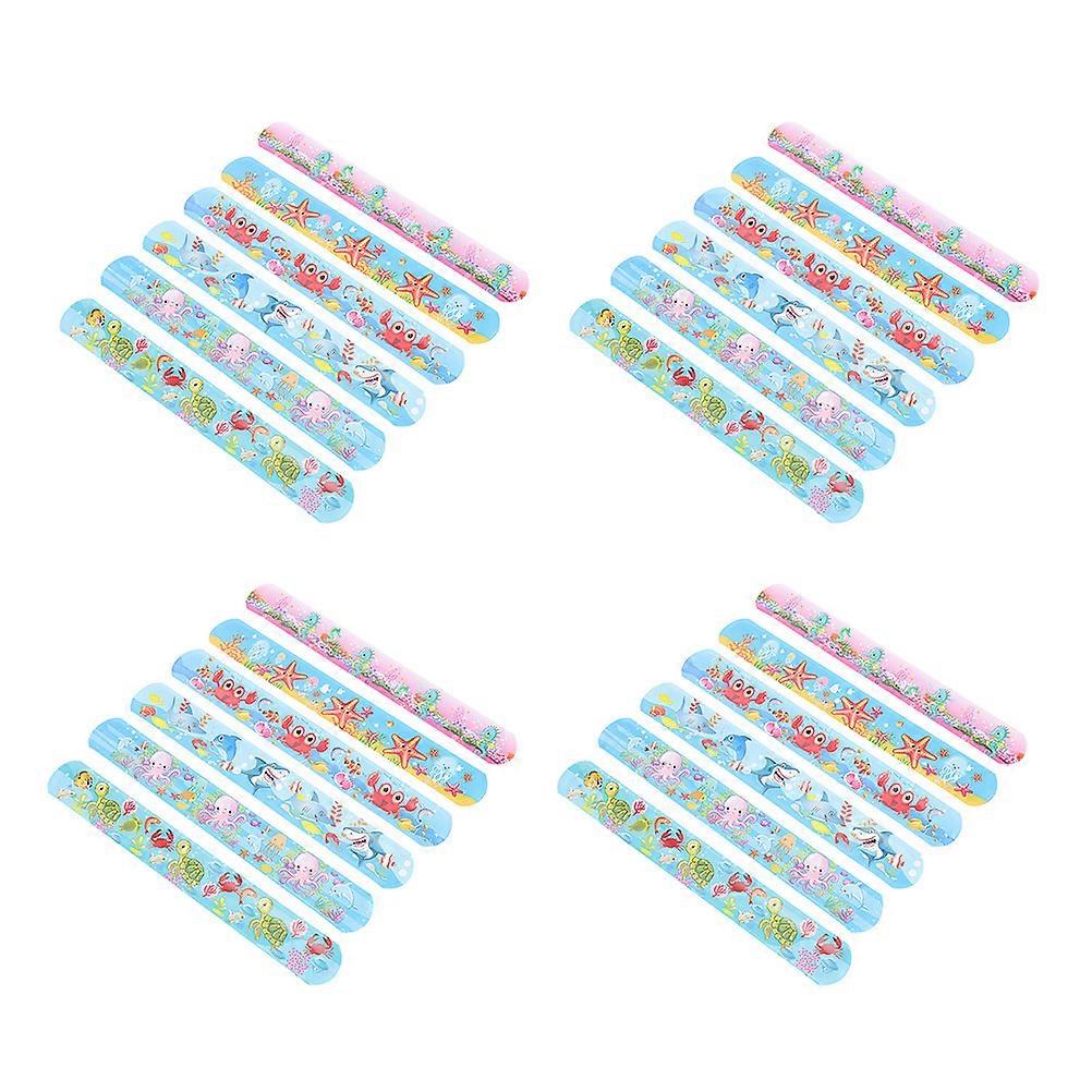 Decorative Slap Bracelet Kids Slap Bracelets Marine Life Pattern Style Assorted Color 22X3CM 40Pcs