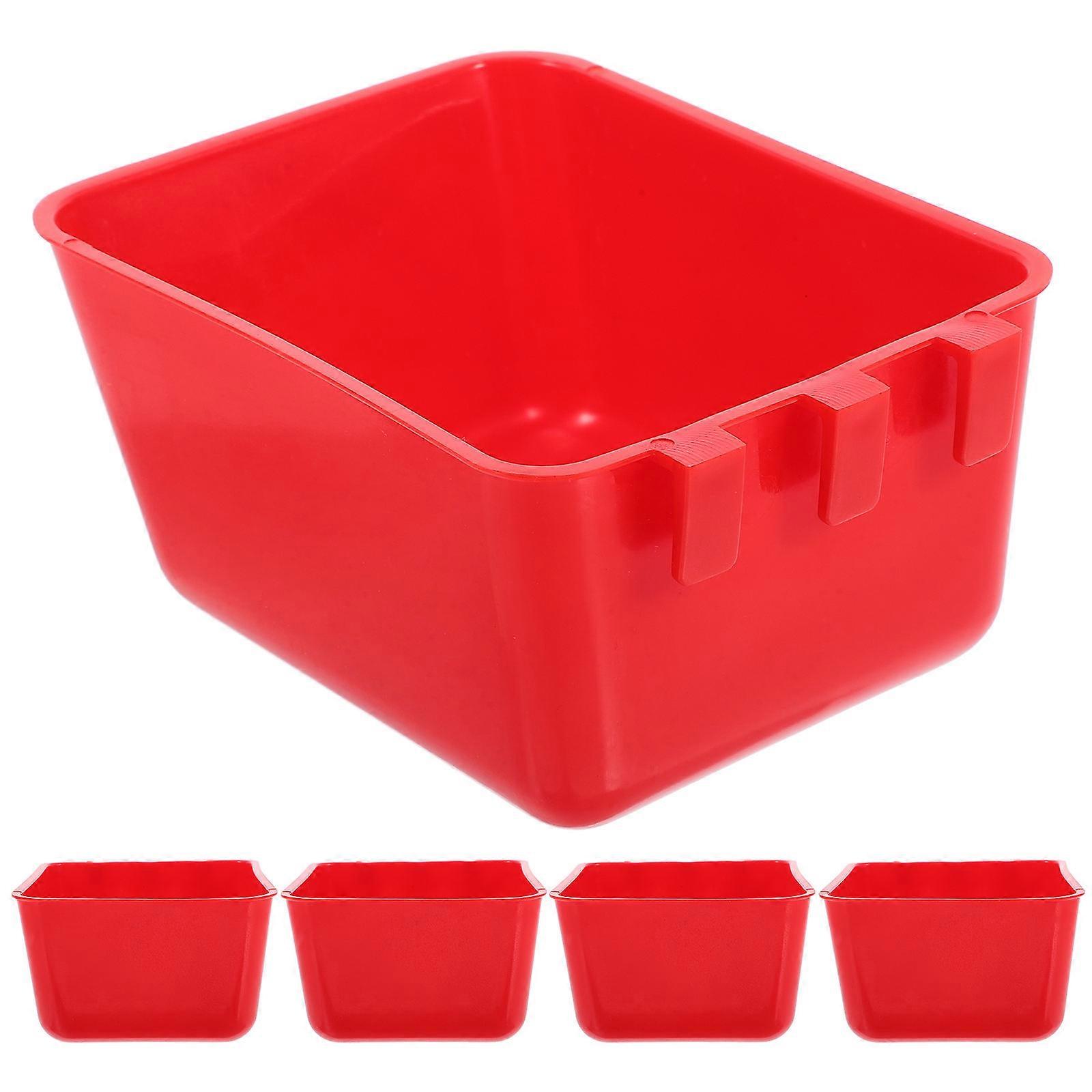 ウサギ用バードケージ給餌ボウルレッドラウンドケージ使用12.30X9.50X6.00CM 6個