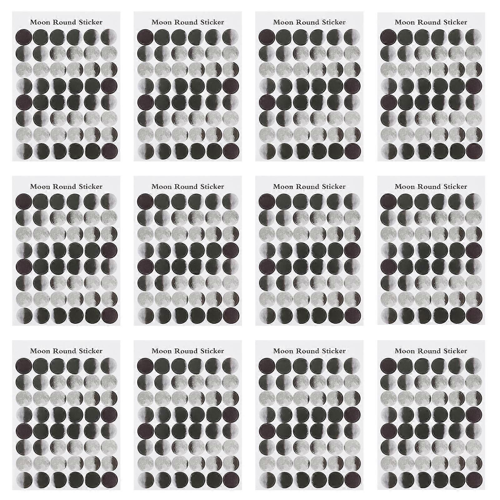 Charming Moon Phase Decals for Decor Assorted Color Made of Paper 50 Sheets