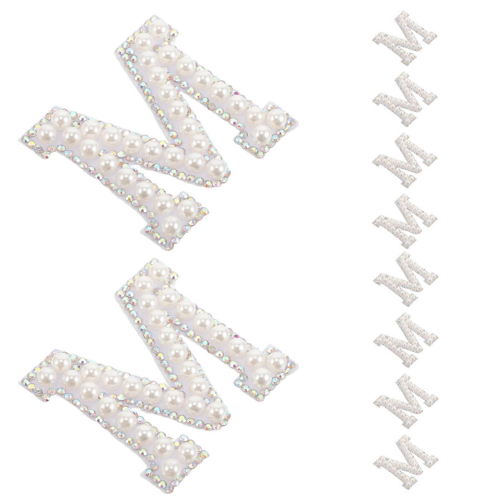 A-Z Glitter Alphabet Applique Rhinestone Letter Patches Multi-Colored For Diy Craft Projects Clothes Hats Bags 10Pack