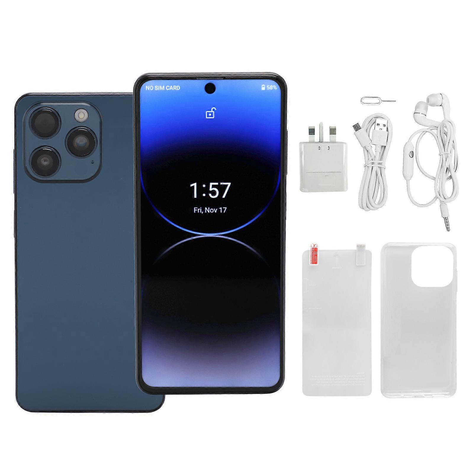 6.7" IPS HD Smartphone, Dual SIM, 32MP Camera, 16GB+512GB, 4G/5G, Android 13, Blue