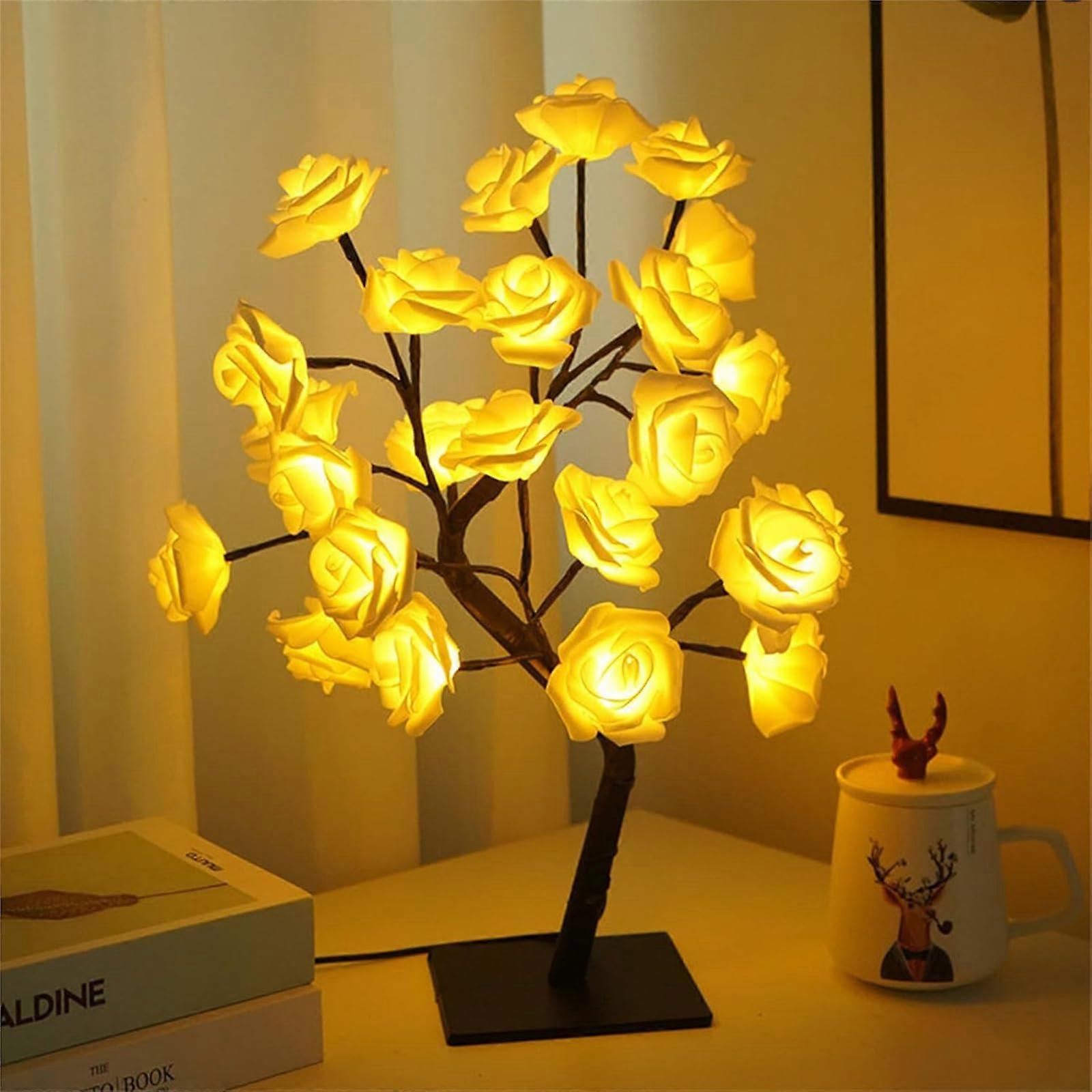 Tree lamp, LED tree branch light, USB rechargeable – 50 cm height – 12 cm wide base, For night light