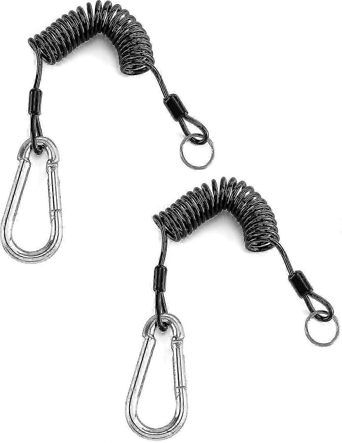 4 Ft Breakaway Trailer Cable, 2 Pack Safety Cable Spring Towing Coiled Wire, For RV Trailer Emergency