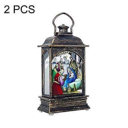 2 Pcs Creative Christmas Decorations Handheld Christmas Lantern