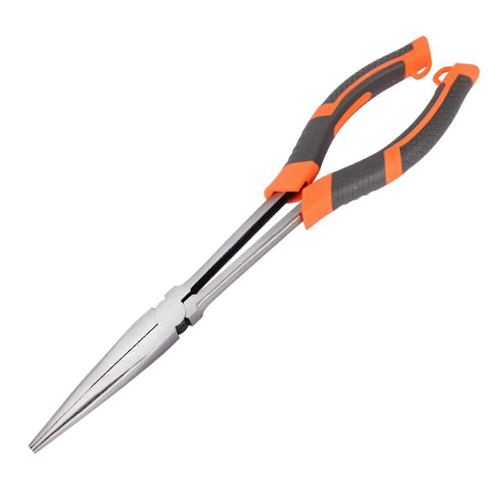 Pointed Nose Pliers 11Inch Long Handle, Stainless Steel, MultiAngle Grip for Electrical, Fishing and Maintenance