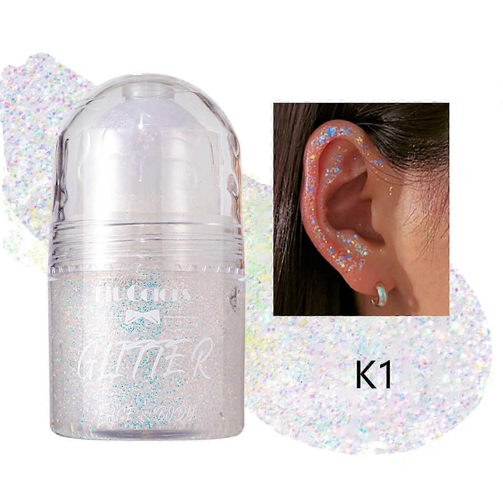 Roll-on Holographic Body Glitter Gel للجسم والوجه والشعر ، والحرباء لتغيير لون جل اللمعان مهرجان الحفلات الجسم اللامع بريق المكياج